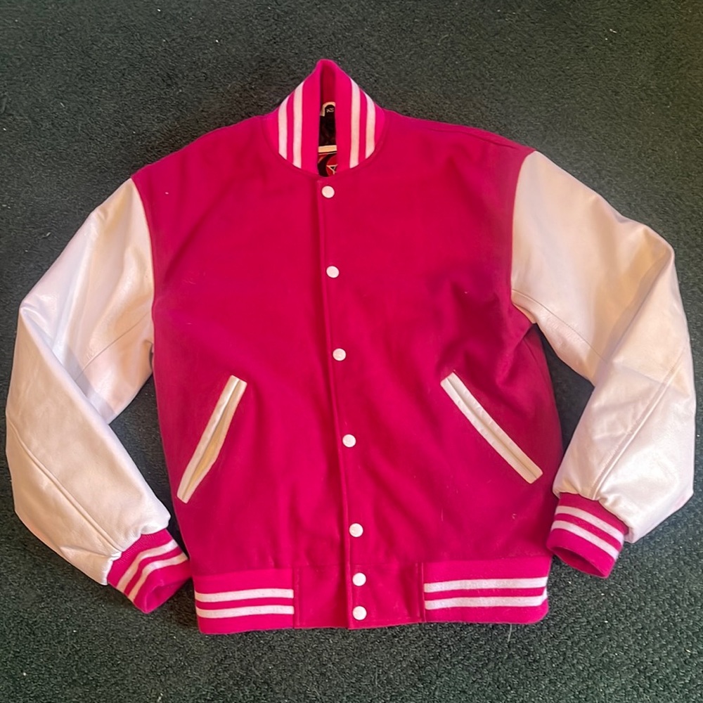 Letterman Jacket w/ Leather Sleeves:
